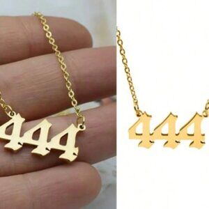 NEW Gold Plated Dainty 444 Necklace For Women Angel Number Necklace
